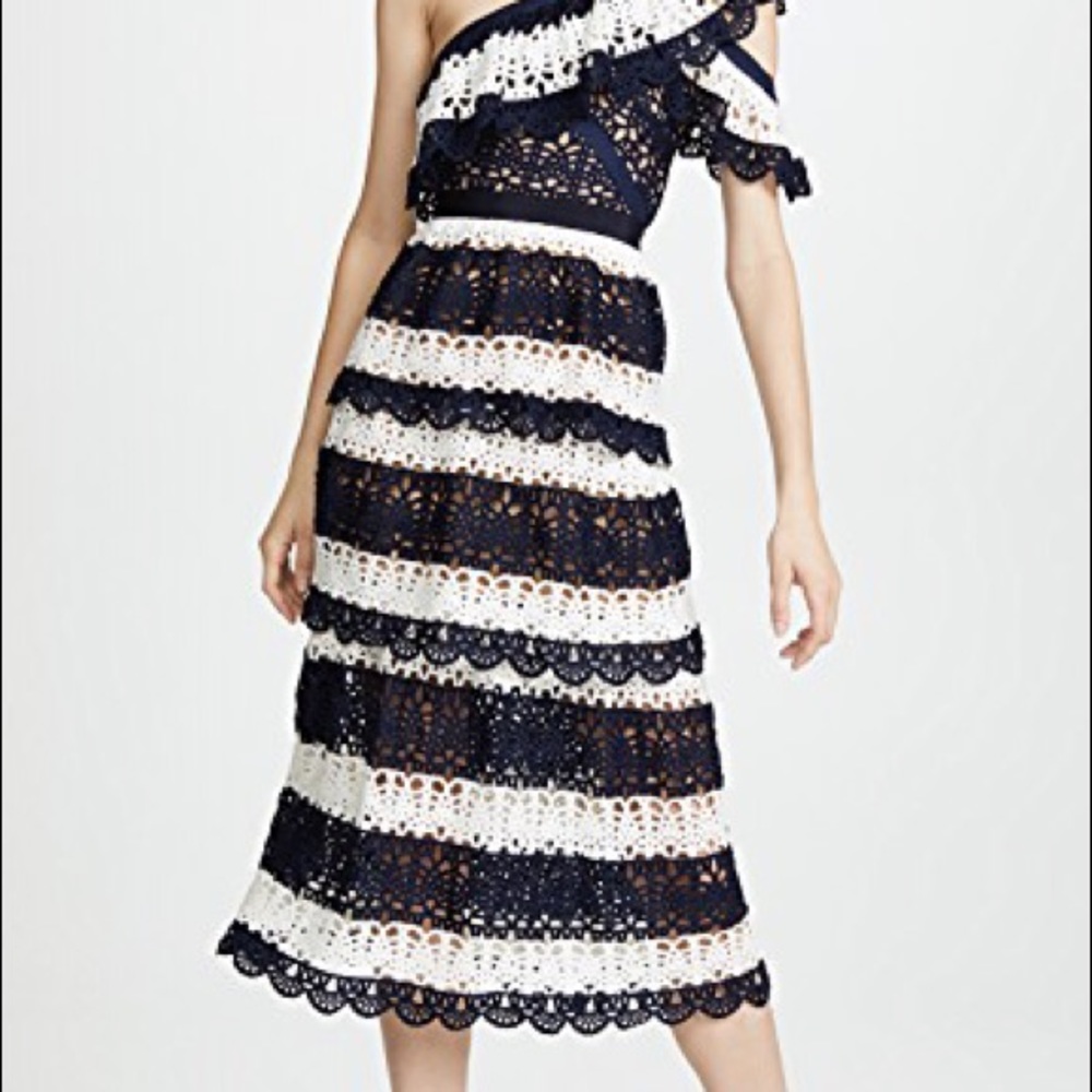 self portrait striped crochet dress size 6